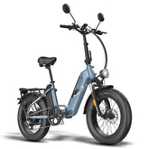 FAFREES FF20 Polar Electric Bike - 500W Motor 48V 13.4AH*2 Battery 20" Fat Tires - Gray Blue